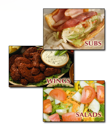 Pizza House West also offers subs, wings, and salads Delivered fresh